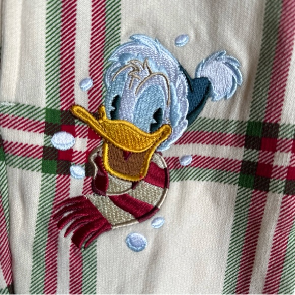 NEW Disney Donald Duck Holiday Plaid Lounge Pant Size Medium - Picture 2 of 8